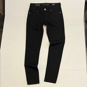 DL1961 WOMENS BLACK EMMA LOW RISE 4WAY STRETCH LEGGINGS SIZE 25